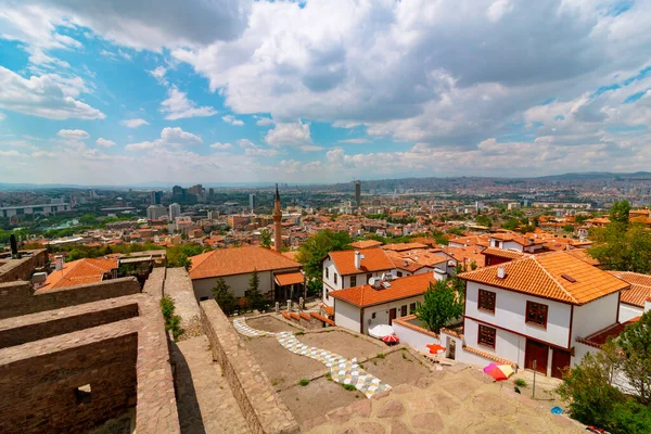 Stadsbilden Ankara Huvudstaden Turkiet Traditionella Turkiska Hus Ankara Slott — Stockfoto