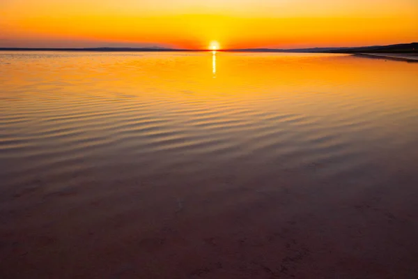Sunset Lake Sunset Background Photo Calm Waves Lake Nature Environment — Stock Photo, Image