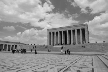 Ankara 'da Anitkabir' in tek renkli görüntüsü. Mustafa Kemal Atatürk ve 10 Kasım ya da 10 Kasım arkaplan fotoğrafı. Ankara Türkiye - 5.16.2022