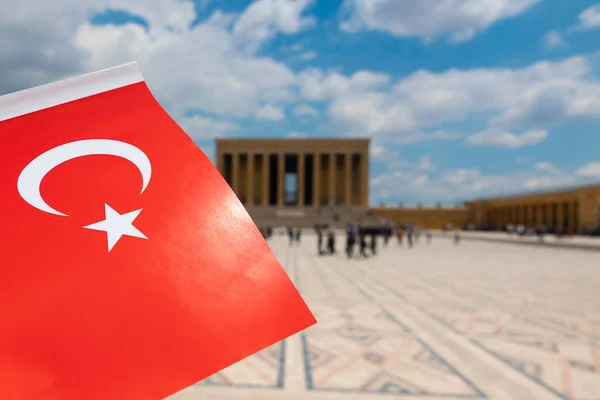 Bendera Turki Dan Anitkabir Ankara Hari Libur Nasional Atau Publik — Stok Foto