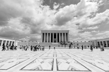 Ankara 'da Mustafa Kemal Atatürk' ün Anitkabir veya mozolesi. Atatürk 'ün 10 Kasım anma günü veya 10 Kasım arkaplan fotoğrafı. Ankara Türkiye - 5.16.2022