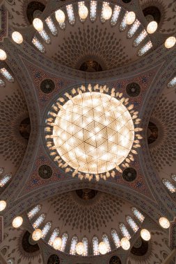 Domes of Ankara Kocatepe Mosque. Islamic architecture in Turkey. Ankara Turkey - 5.17.2022