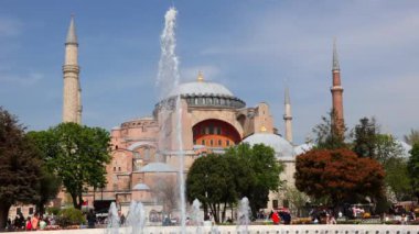 Hagia Sophia or Ayasofya Mosque. Travel to Turkey background 4k video. Istanbul Turkey - 4.7.2022