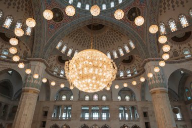 Islamic architecture background photo. Ankara Kocatepe Mosque. Ankara Turkey - 5.17.2022