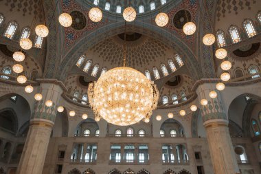 İslami mimari arka plan fotoğrafı. Ankara Kocatepe Camii. Ankara Türkiye - 5.17.2022