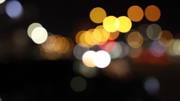 Bokeh Car Lights Night City Street Abstract City Background Video — Stock Video