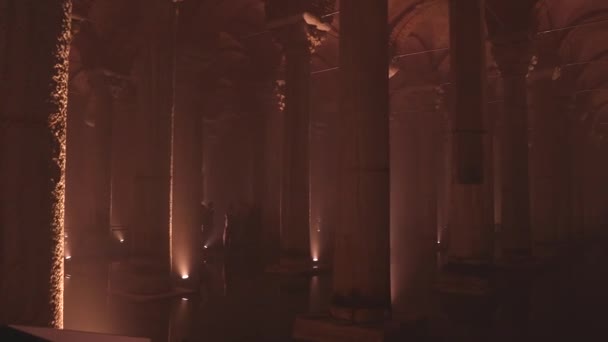 Basilica Cistern Travel Istanbul Video Noise Grain Included Istanbul Turkey — 비디오