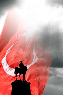 29 Ekim Türkiye Cumhuriyeti Günü veya 29 Ekim Cumhuriyet Bayrami dikey arkaplan fotoğrafı.