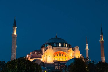 Ayasofya geceleri. İstanbul arka plan fotoğrafı. Gürültü dahil. İstanbul 'a git. 