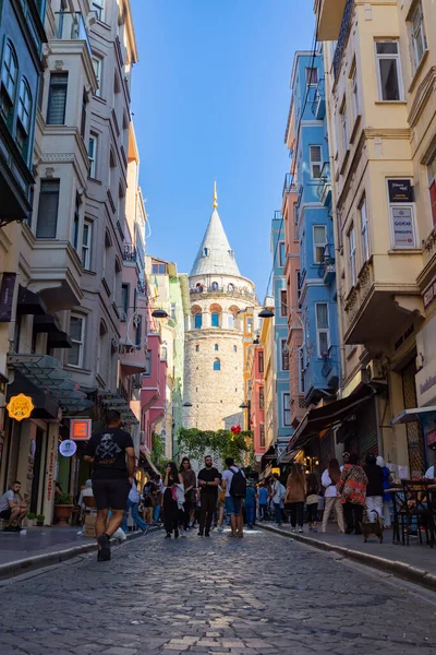Cestování Istanbulu Příběh Vertikální Pozadí Fotografie Galata Tower Dne Istanbul — Stock fotografie