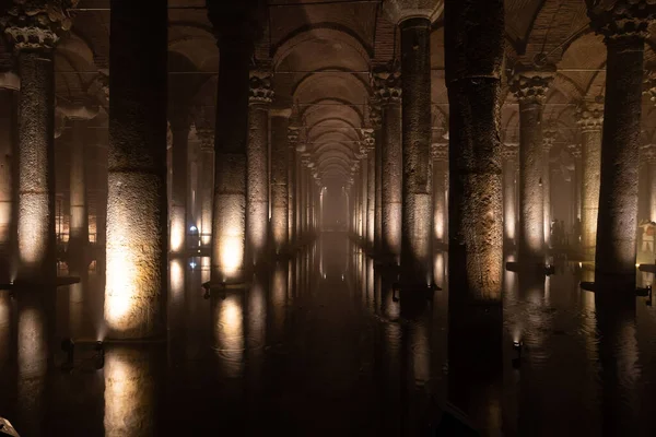 Basilica Cistern Utsikt Res Till Istanbul Bakgrund Foto Yerabatan Sarnici — Stockfoto