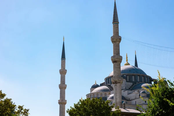 Ισλαμικό Υπόβαθρο Μιναρέδες Και Θόλος Του Τζαμιού Σουλταναχμέτ Γνωστό Και — Φωτογραφία Αρχείου