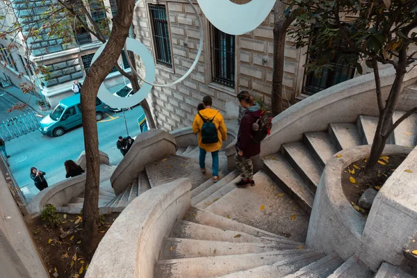 Kamondo Stairs Galata District Istanbul Tourists Istanbul Turkey 2021 — Stock Photo, Image