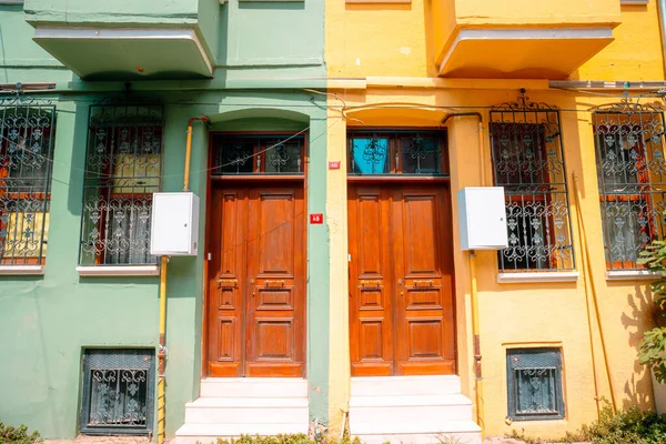 Traditional Turkish Houses Balat District Istanbul Istanbul Turkey 2022 — Stock Photo, Image