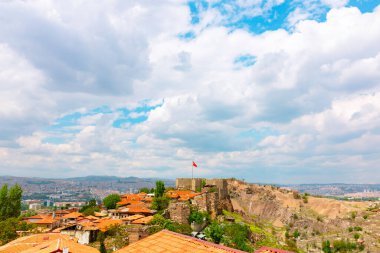 Ankara Şatosu ve Ankara şehri. Başkent Türkiye.