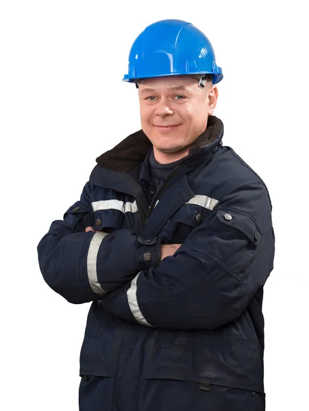 Engineer helmet portrait — Stock Photo, Image