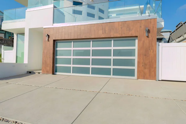 Modern classic garage exterior at Carlsbad, California