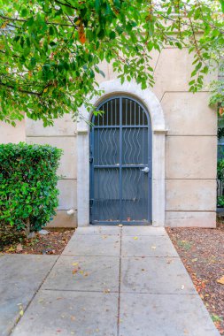 Silikon Vadisi, San Jose, Kaliforniya 'daki bir binanın girişindeki mavi kemerli kapı.