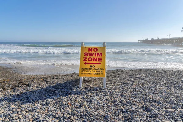 No swim zone area near the pier at the beach in San Clemente, Orange County, California — Stock Photo, Image