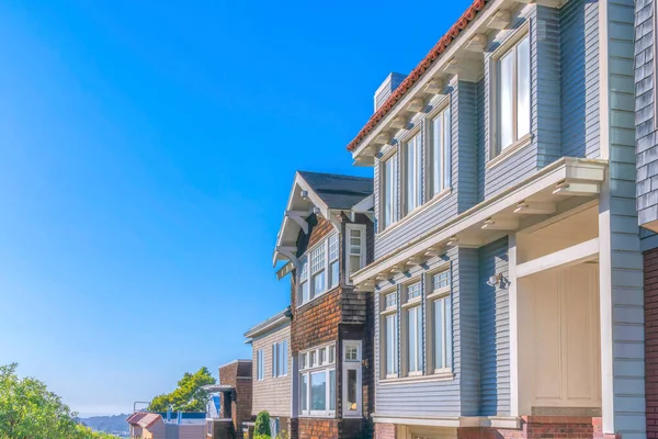 Quartiere Periferico San Francisco California Contro Cielo Limpido Fila Case — Foto Stock