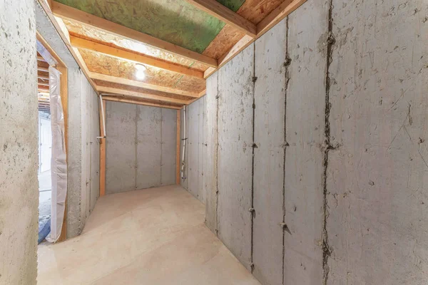 Недобудований Інтер Кімнати Зберігання Холоду Підвалі Під Будівництвом Продовольчої Кімнати — стокове фото