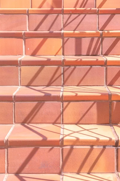 Schody Cegłami Brzoskwiniowymi Klasą San Francisco Kalifornii Szczelnie Wyłożone Schody — Zdjęcie stockowe
