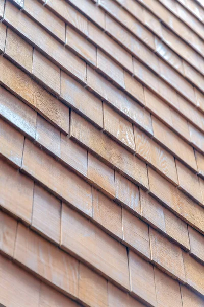 Nízký Úhel Pohledu Zeď Dřevěnými Oblázky San Franciscu Kalifornii Detailní — Stock fotografie