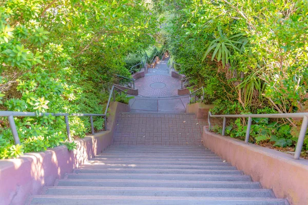 Escadaria Livre Com Degraus Concreto Corrimãos Metal San Francisco Califórnia — Fotografia de Stock