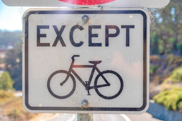 Außer Fahrradbeschilderung Freien San Francisco Kalifornien Nahaufnahme Einer Beschilderung Gegen — Stockfoto