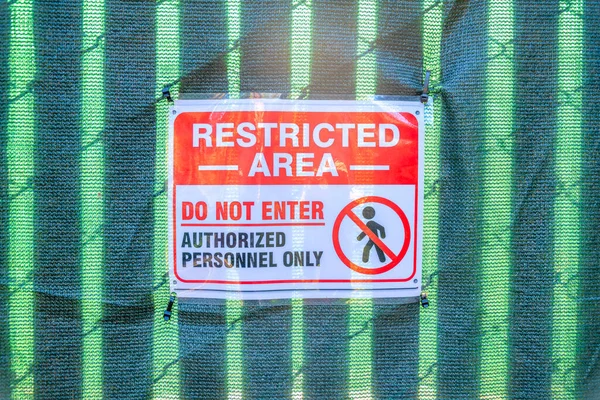 Restricted Area Enter Signage San Francisco California Close Enter Sign — Stock Photo, Image