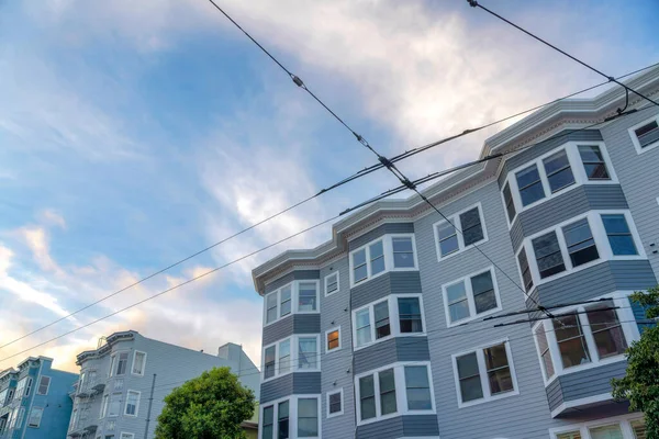 Apartment Townhouses Buildings Low Angle View San Francisco California Apartment — Stock Photo, Image