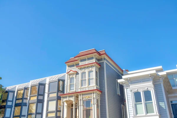 Complex Townhouses Single Townhouses San Francisco California Victorian Style Townhome — Stock Photo, Image