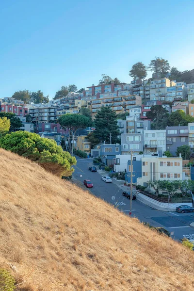 View Street Residential Area Slope Kate Hill Park San Francisco — Stockfoto