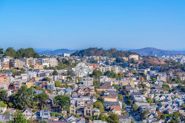 Високий Кут Огляду Району Поблизу Пагорбів Сан Франциско Каліфорнія Вигляд — стокове фото
