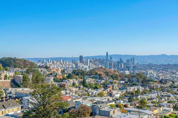 Residential Area Hills Skyscraper Buildings San Francisco California Dense Houses — 图库照片
