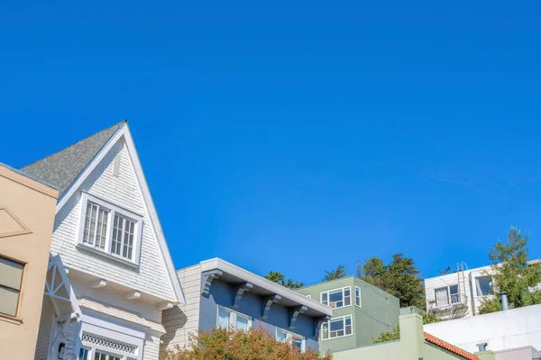 Facade Top View Houses San Francisco California Top Part Exterior — Foto de Stock