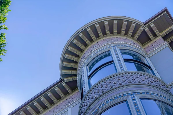 Low Angle View Victorian Style Building Sky San Francisco Curved — Stock Photo, Image