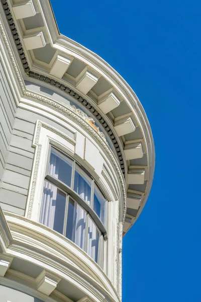 Curved Window Wall Victorian Style Building San Francisco California Low — Foto de Stock