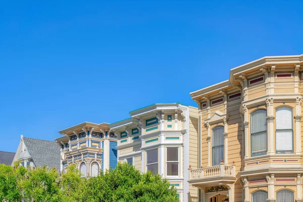 Neighborhood San Francisco Queen Anne Houses Design Facade Colorful Houses — Fotografia de Stock