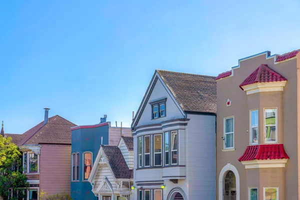 Προαστιακά Σπίτια Στο Σαν Φρανσίσκο Της Καλιφόρνια Victorian Και Μεσογειακό — Φωτογραφία Αρχείου