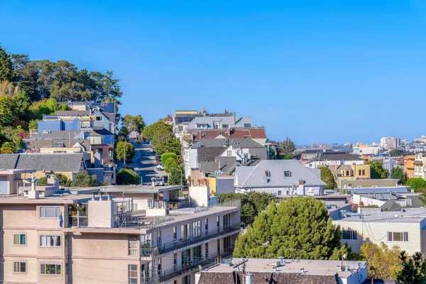 View Residential Area San Francisco California Apartment Buildings Single Family — Stock Fotó