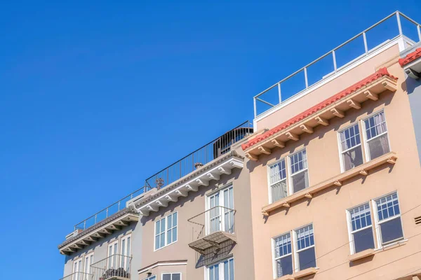 Low Angle View Residential Buildings Roof Decks San Francisco California —  Fotos de Stock