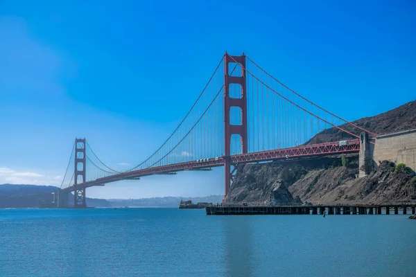 View Golden Gate Bridge Day San Francisco California Boat Dock — Foto de Stock