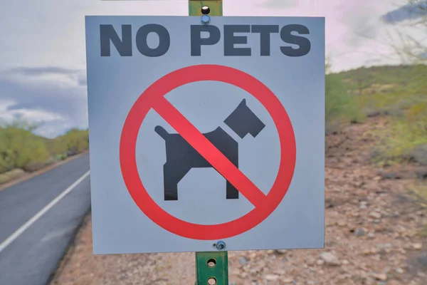 Pets Signage Symbol Sabino Canyon State Park Tucson Arizona Close — Foto de Stock