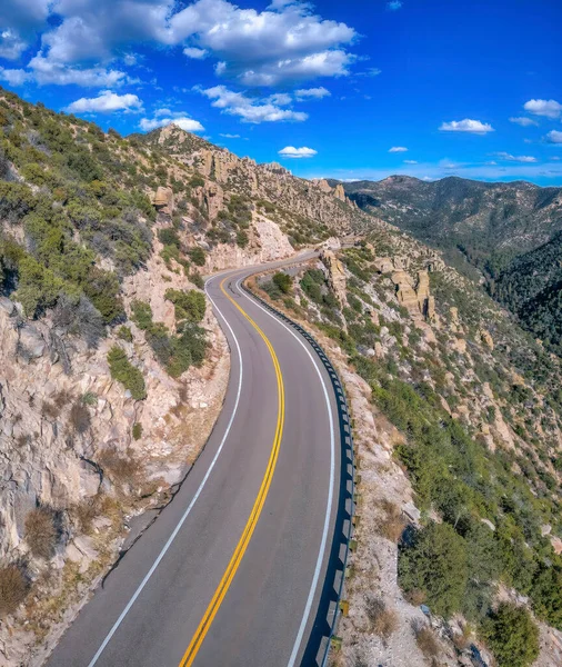 Tucson Arizona High Angle View Highway Slope Rocky Mount Кривая — стоковое фото