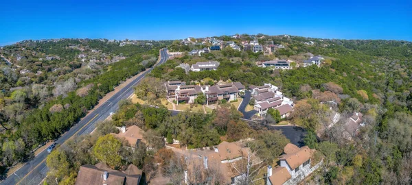 Aerial View Residential Area Highway Road Austin Texas Large Houses —  Fotos de Stock