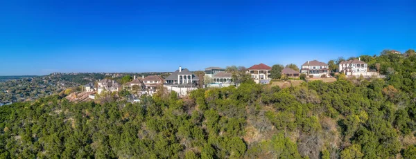 Austin Texas Rich Neighborhood Top Mountain Panoramic View Blue Sky —  Fotos de Stock