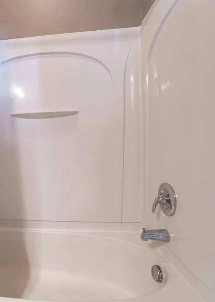 Vertical Shower Tub Combo Kit Acrylic Wall Panel White Shoer — Stock Photo, Image