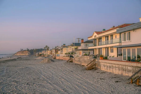 Houses Del Mar Southern California Beach Seashore Views Sunset Facade — Stock Photo, Image
