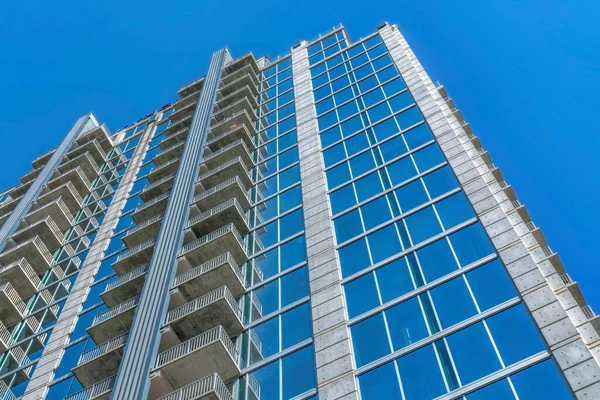 Fachada Unidades Apartamentos Con Fondo Azul Centro Austin Texas Skyline —  Fotos de Stock
